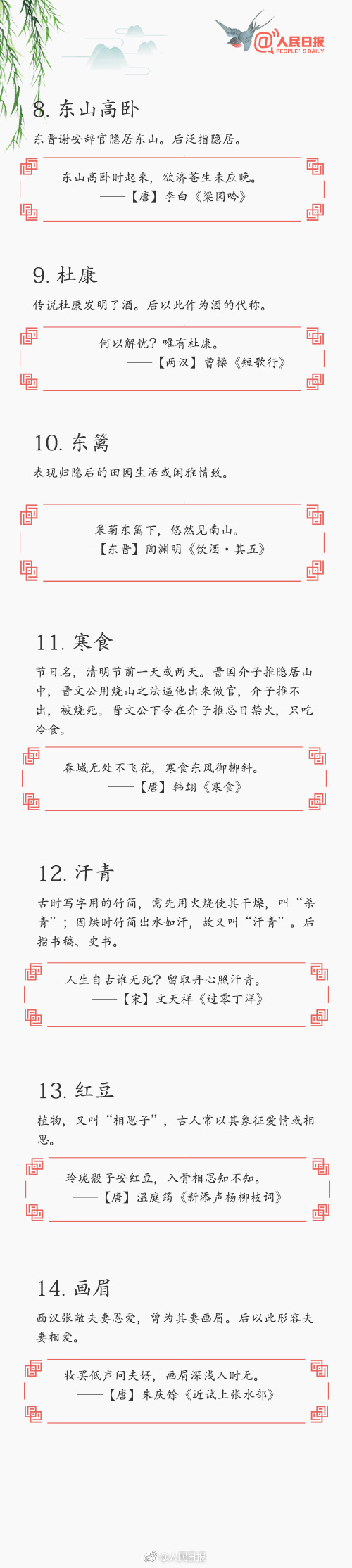 常識(shí)積累：70個(gè)詩詞中的文化典故