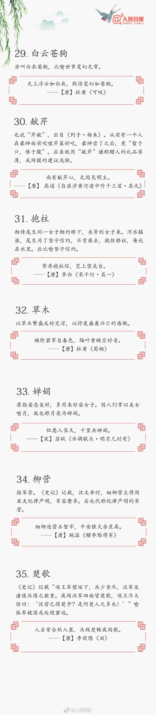 常識(shí)積累：70個(gè)詩詞中的文化典故
